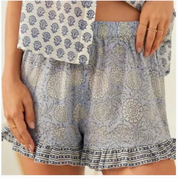 Cleobella ruffle patterned pajama shorts - Picture 1 of 5
